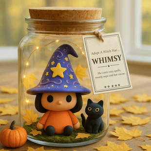 Cross-Border New Product Adopt a Witch Hat Jar Adopt a Witch Hat and Meet the Whimsical Cat