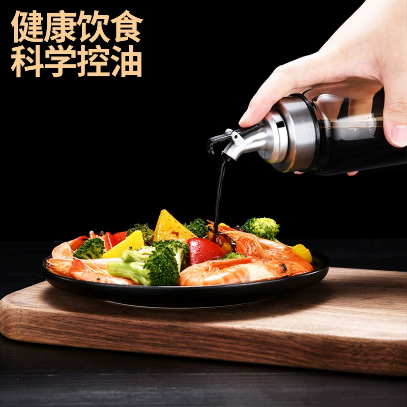 [Заказная непротекающая масленка кухонная стеклянная бутылка для масла, нержавеющая сталь, бутылка для соевого соуса и уксуса]