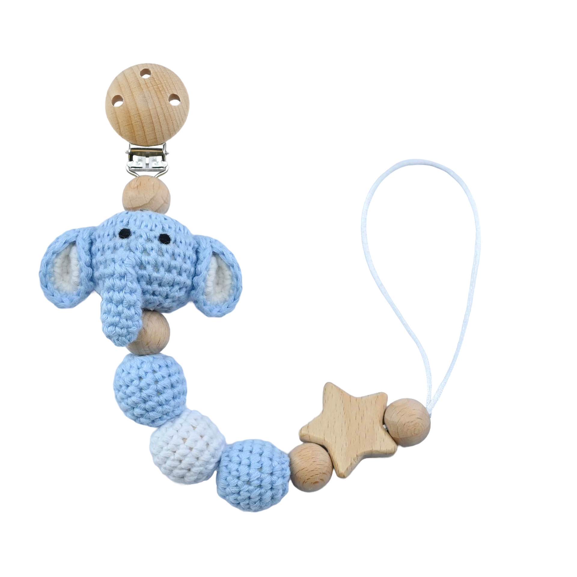 Cadena anti-caída de ganchillo Cadena de mordedor para bebés Palo molar para bebés Juguete Cuerda anti-pérdida Pegamento para morderse Cadena de chupete para bebés