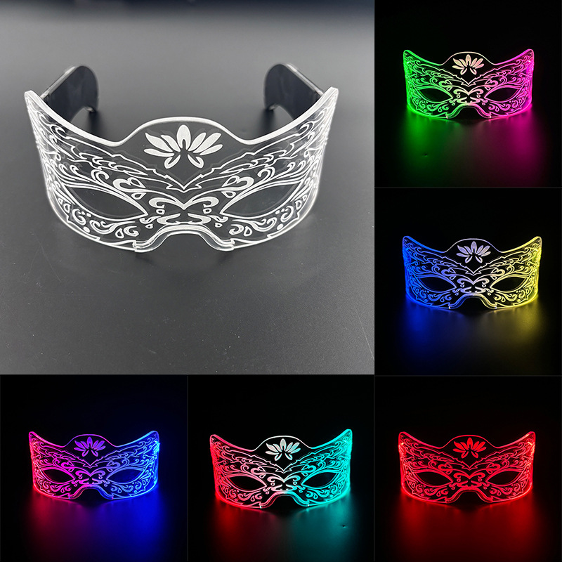 Tecnología del futuro gafas luminosas cool bar equipo bungee atmósfera props LED color media cara gafas de fiesta