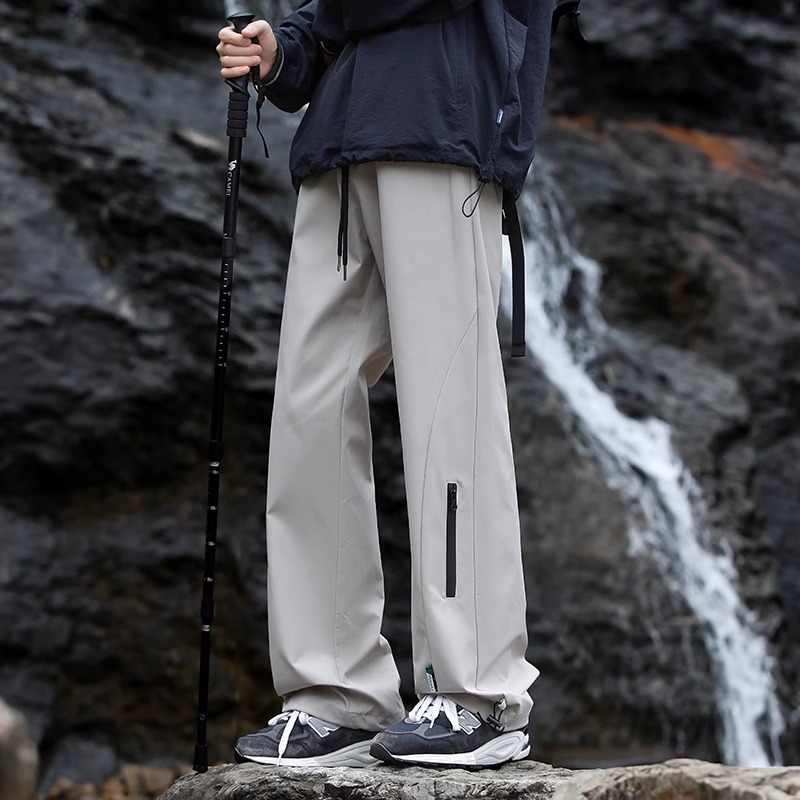 NASA montañismo de la primavera, otoño y invierno para hombres con camelón grueso a prueba de viento, impermeable, pantalones recto para hombres