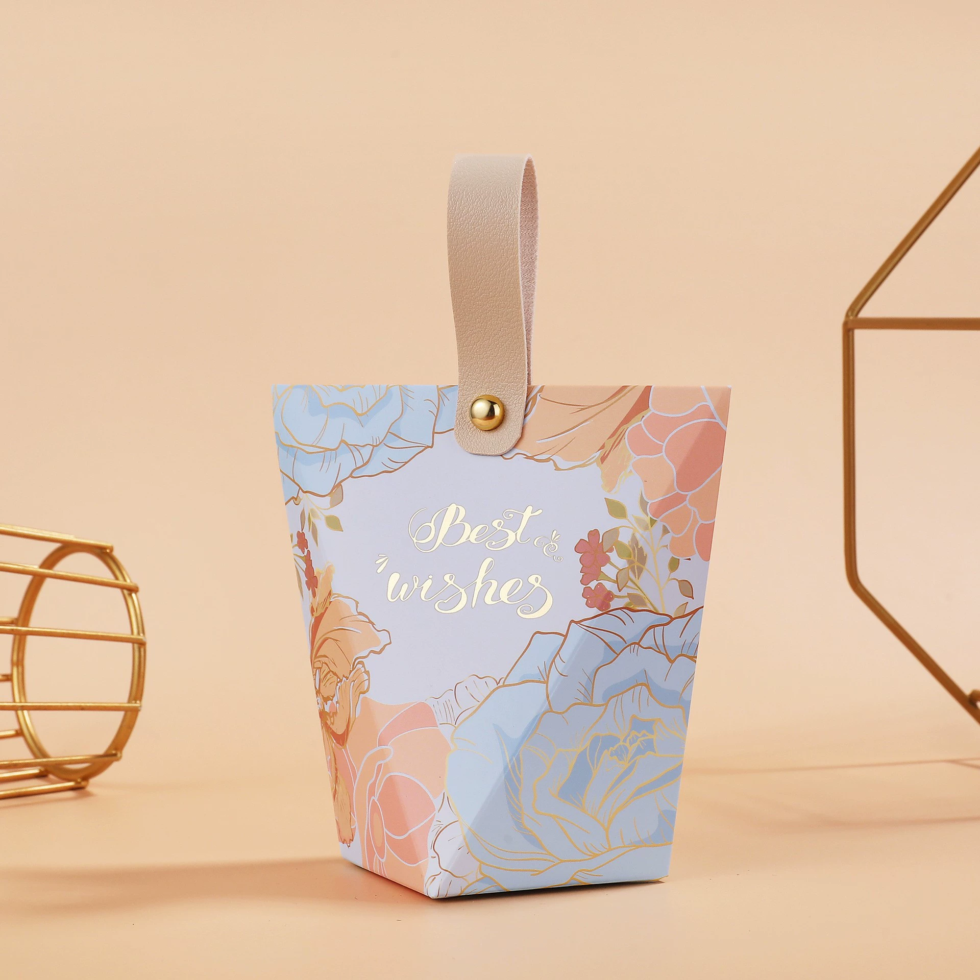 Новая свадебная коробка для конфет, синяя европейская цветочная свадебная сумка для конфет, маленькая подарочная упаковка, коробка для конфет на помолвку