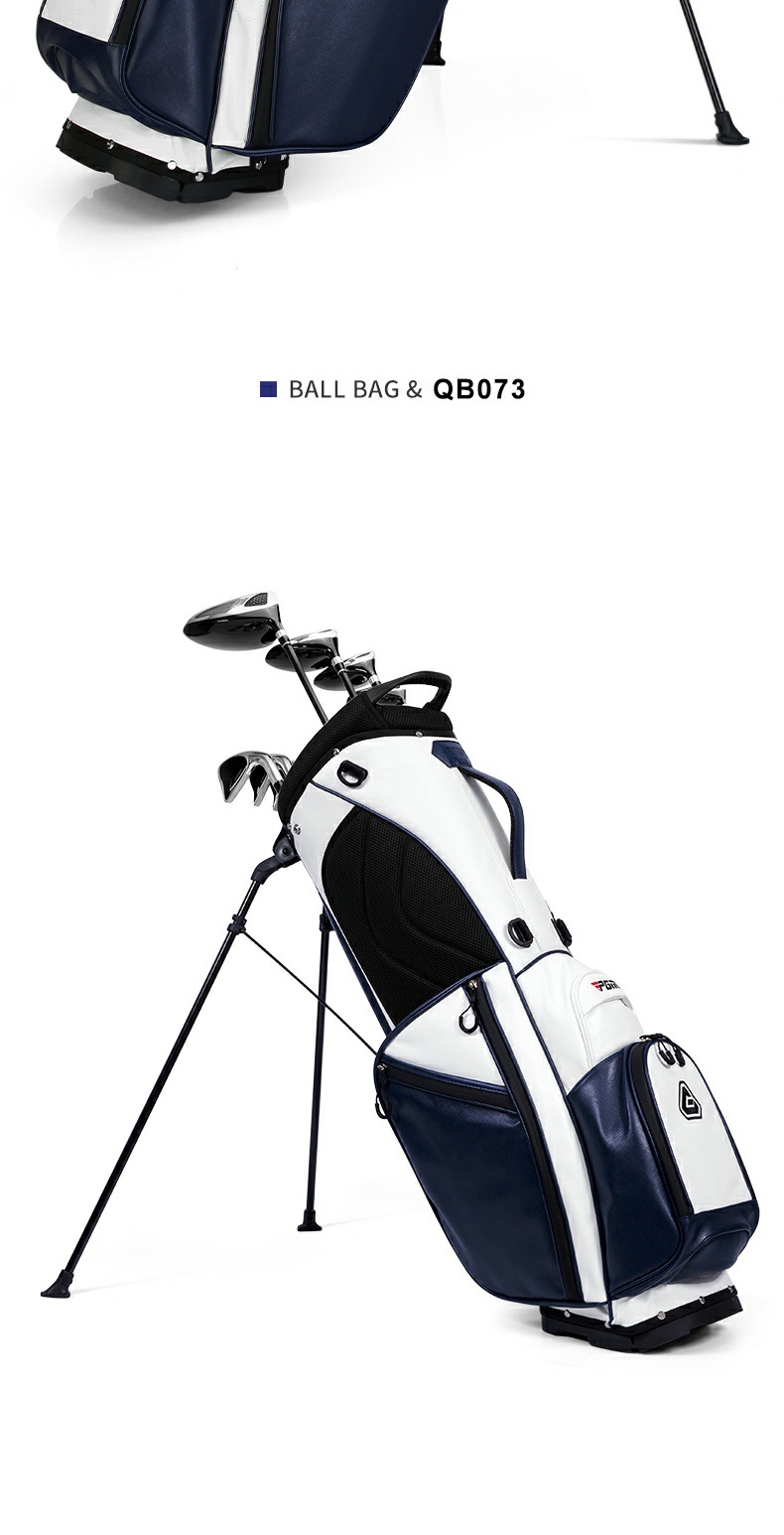 Túi đựng gậy golf PGM chống nước nhẹ có giá đỡ, dạng ba lô đeo vai, cao 130 cm — Túi QB073 màu trắng và xanh lam [không có que], Túi bóng trắng xám QB073 [không cần thanh], Túi bóng trắng đen QB073 [không có gậy] chi tiết 12