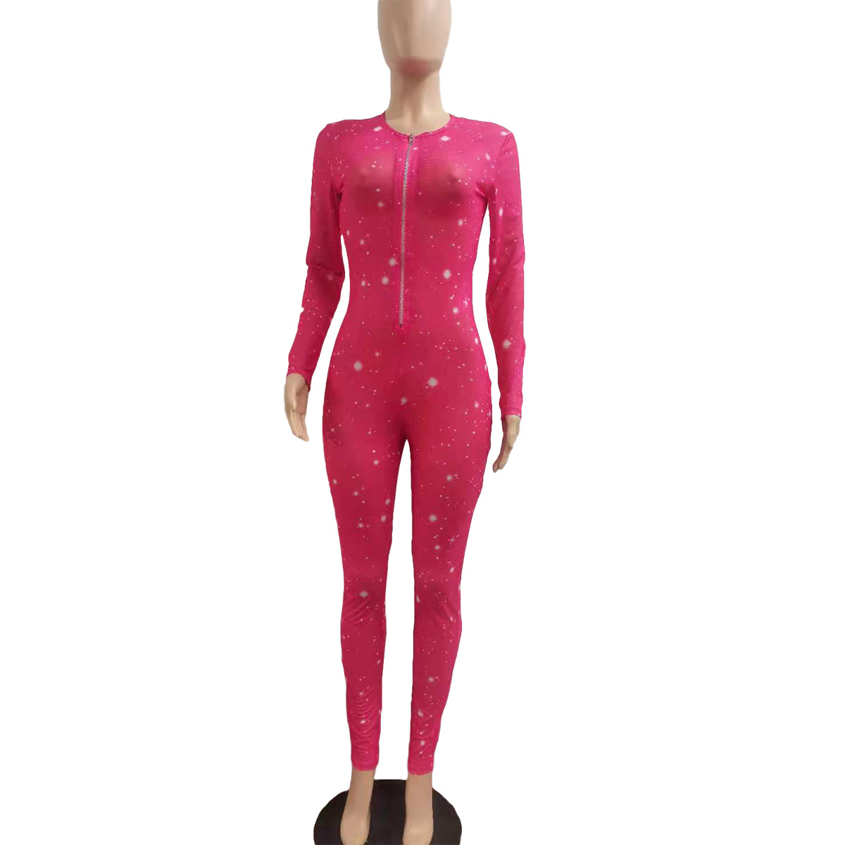 Sexy Mesh Digital Printing Jumpsuit