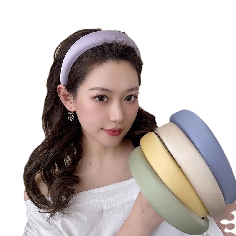 ins ~ sensación de alta calidad esponja banda de cabello para mujeres bordes anchos cabeza de cráneo alto simple abrazadera de cabello red rojo 2023 nueva cabeza