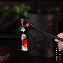 新中式古风黑檀木发簪女感木质簪子简约现代日常发簪钗子头饰