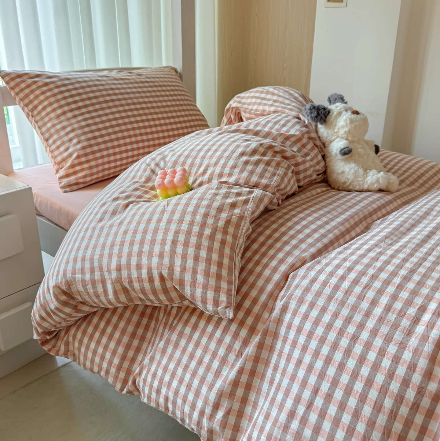 Cama de dormitorio de estudiantes universitarios de algodón de tres piezas, colcha de algodón puro, cama de cama de 90 sábanas