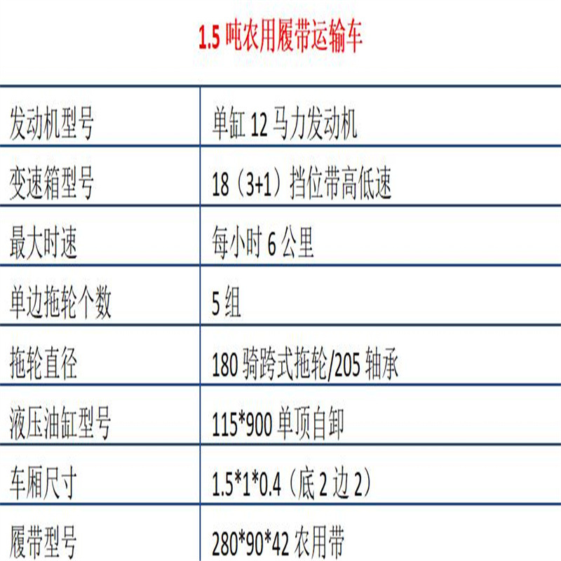 1.5噸農(nóng)用履帶運輸車