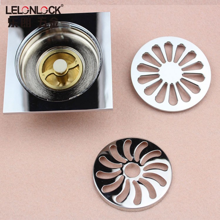 Desagüe de suelo de cobre grueso personalizado núcleo antiolor de gran desplazamiento balcón general baño sala de ducha anti-insectos antiolor desagüe de suelo