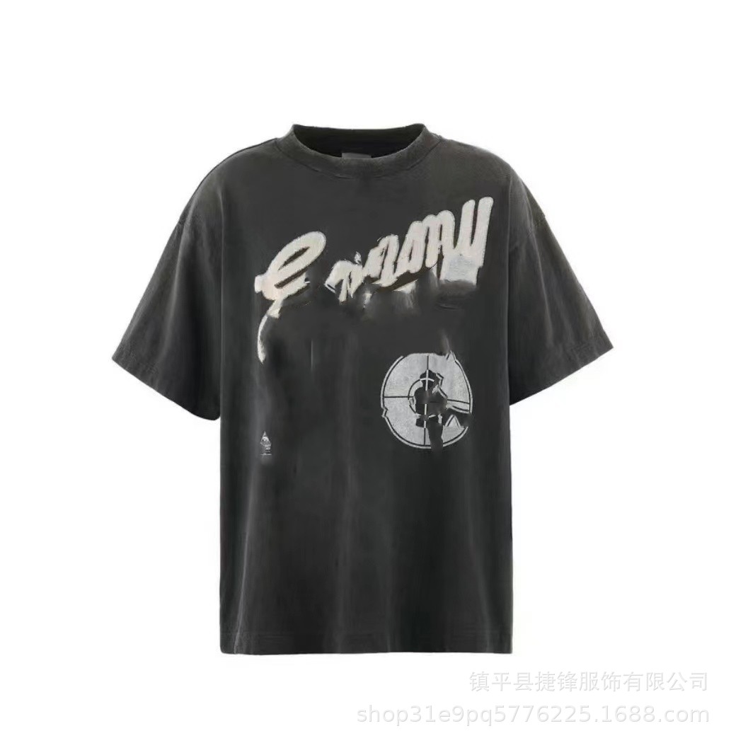 クロスボーダーの新型欧米のファッションブランドのレトロな水洗いは古い落書きをします。