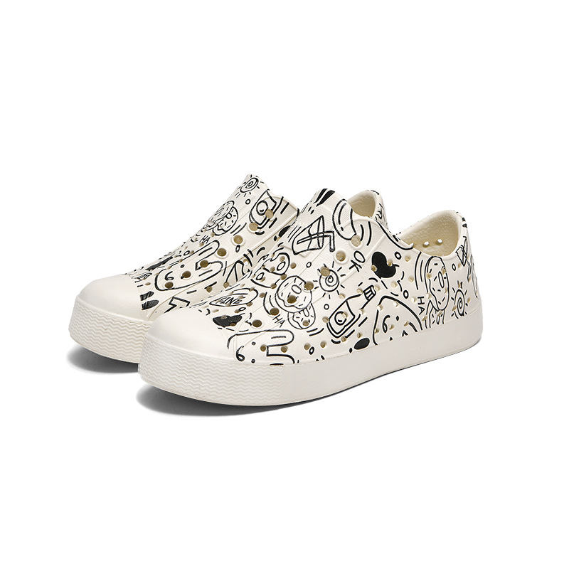 Agujero zapatos de verano niños niñas zapatos de playa lindo de dibujos animados Botas de lluvia padre-hijo antideslizante sandalias impermeables