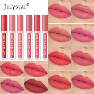 Cross-Border 12-color fog Lip Glaze Matte non-fading non-stick Cup lipstick lip gloss genuine makeup wholesale explosions supply