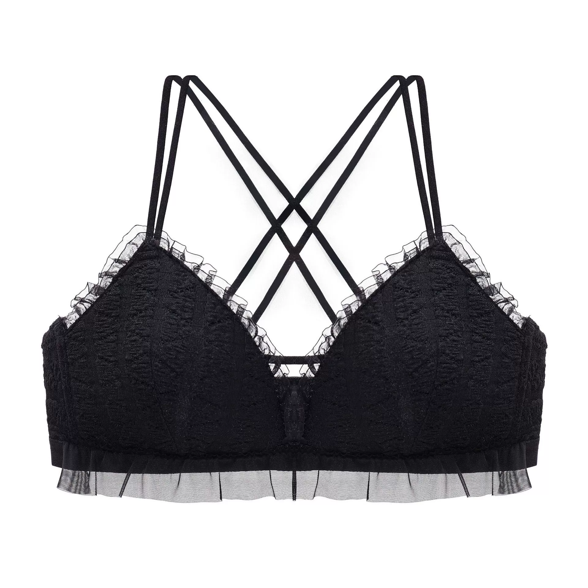 Бюстье/бюстье без шнуров lace Wireless Bralette (подростковая девушка), японский стиль с оборкой, размеры 32/70–38/85 AB