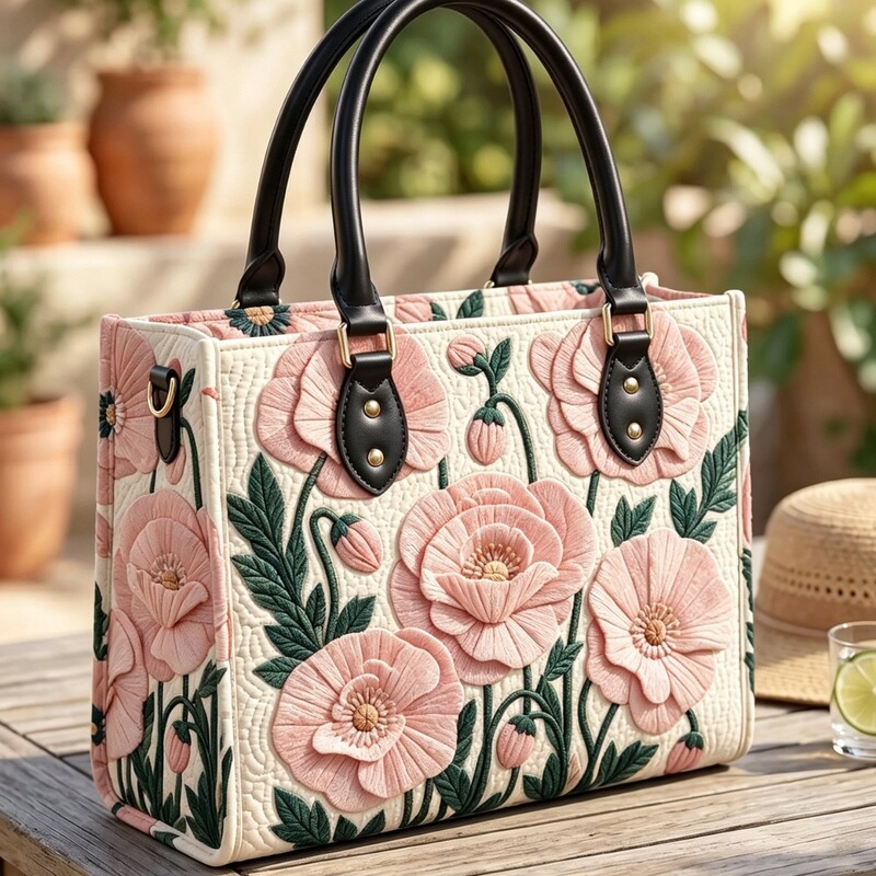 Cross-border independent site Amazon quilted cotton travel bag, fashionable printed women's large-capacity handbag H779