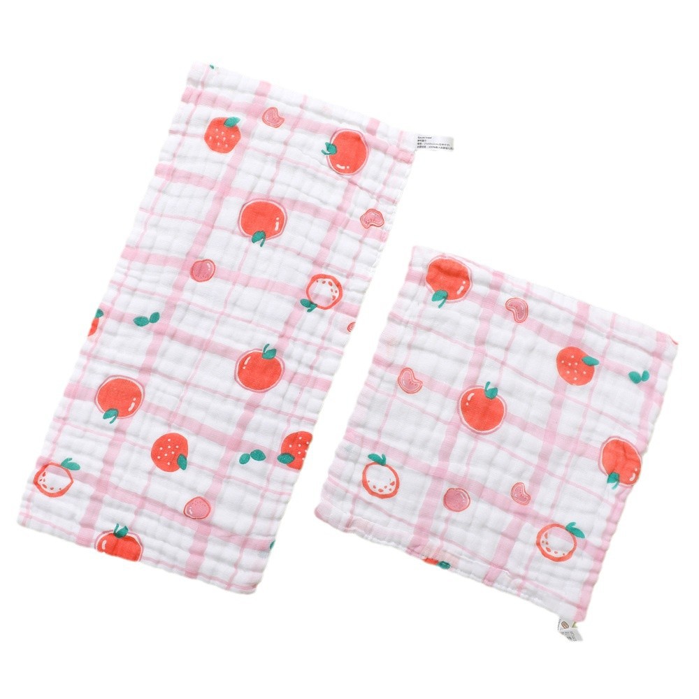 Six-layer Square High-density Cotton Baby Face Cartoon Gauze Drool Towel Printed Small Handkerchief_voghion.com