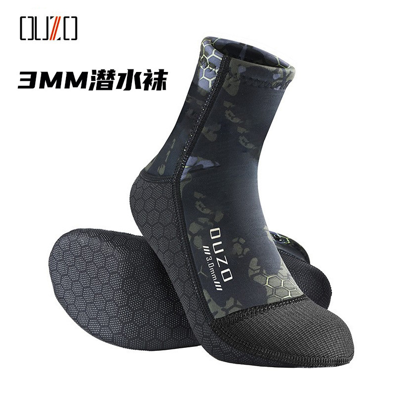 3mm diving socks OUZO free diving neoprene diving socks swimming non-slip cold warm beach socks