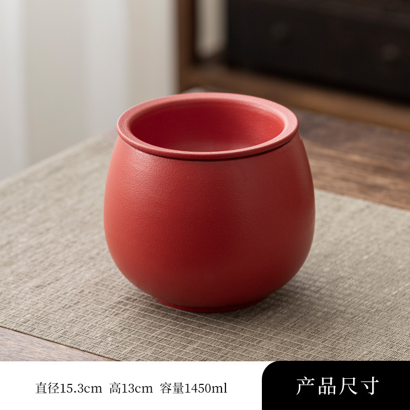 粗陶茶かすかめ茶洗建水中国式レトロ純色茶器部品水孟茶かすかめは濾過器を持っています。|undefined