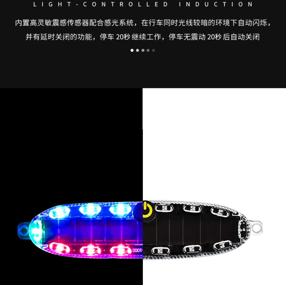 New Product Upgrade Large Solar Warning Light Led Anti-Rear Collision Truck Tricycle Free Charging Rear Flash Light