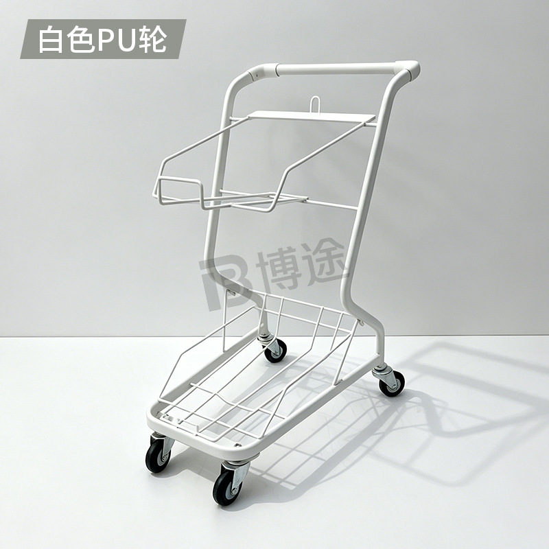 Carrito de Compra Doble de Acero para Adultos para Tiendas y Centros Comerciales