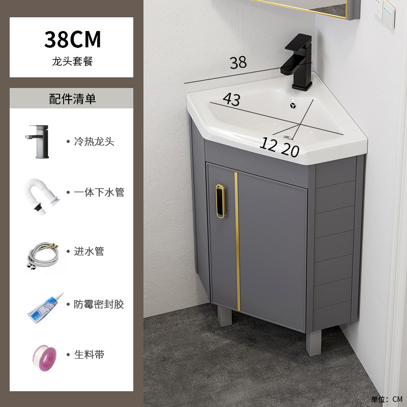gabinete de baño de aluminio espacial tipo piso combinado tipo pequeño baño lavabo de triángulo lavabo esquina lavabo