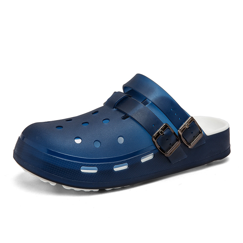 Sandalias de gelatina de comercio exterior transfronterizo zapatos con agujeros de playa antideslizantes de suela gruesa para uso exterior de los hombres
