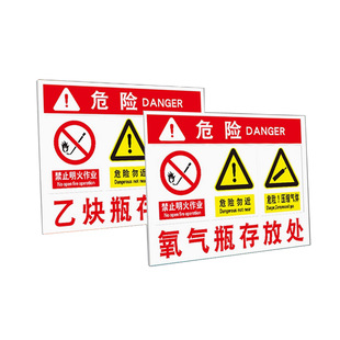 Acetylene Oxygen Safety Signage Management System Card Notification Card Responsibility Card Four-Proof Signs Warning Signs