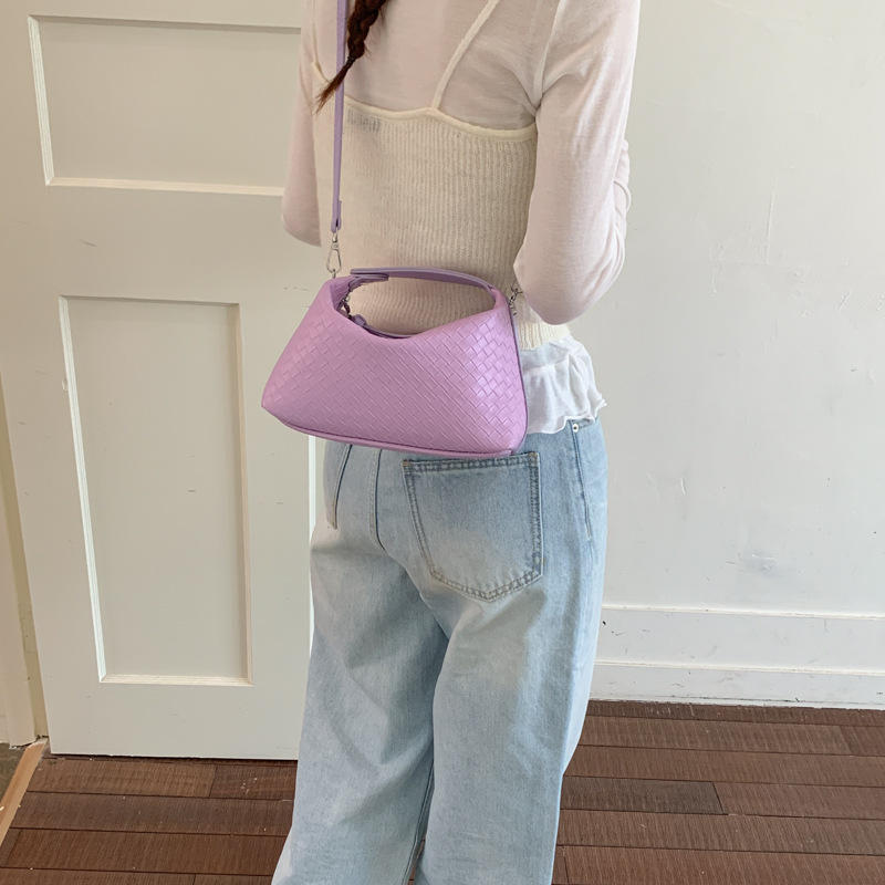 Nicho trenzado bolso de cubo para mujeres 2026 verano nuevo bolso de hombro portátil bolso de gran capacidad diaria