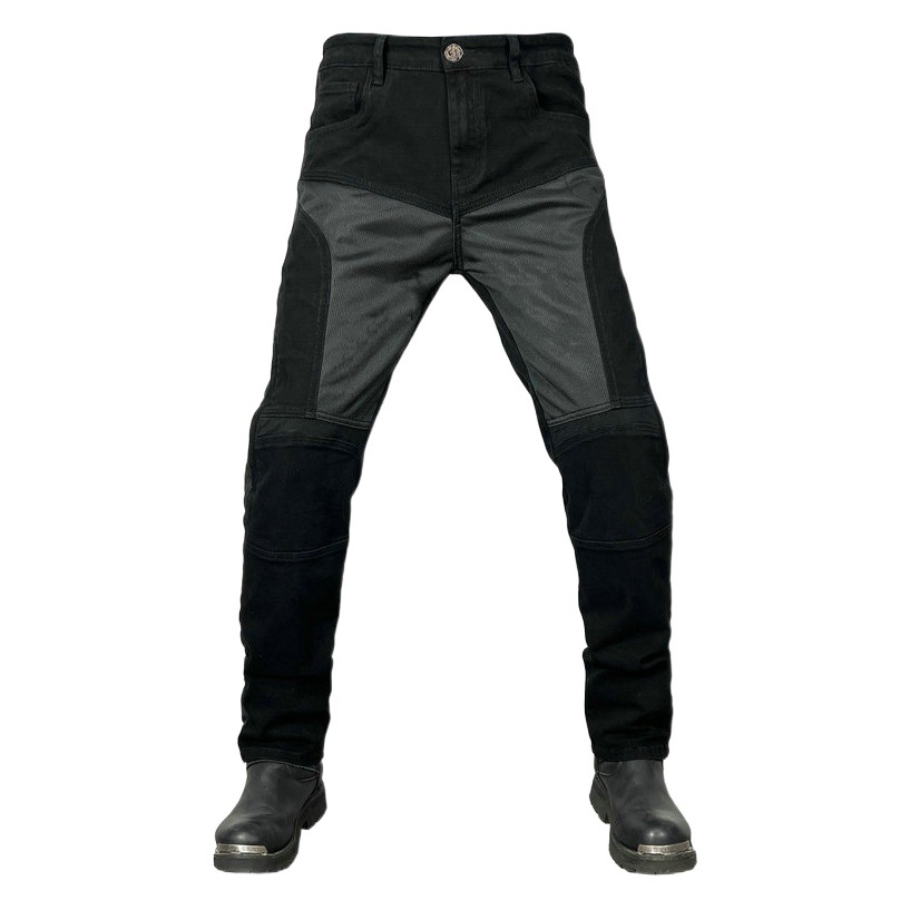 Pantalones vaqueros de la motocicleta al por mayor pantalones de la motocicleta respirables del acoplamiento del verano de los hombres arriba y abajo de las rodilleras ajustables pantalones de carreras resistentes a la caída