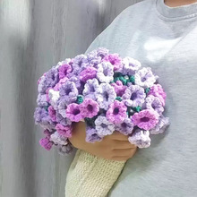 手工编织毛线玫瑰花铃兰钩织毯子茉莉花花束抱钩针创意毛毯礼物