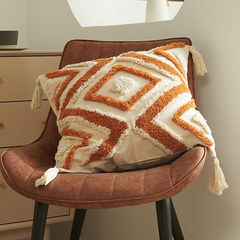 Flocked Pillow Cover INS Nordic Bohemian Geometric Living Room Sofa Showroom Boutique Hotel Decoration Backrest