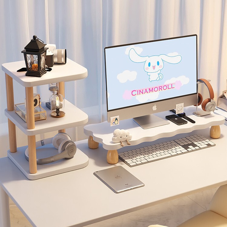 Desktop Computer Monitor Stand, Display Screen Base Stand, Desktop Case Keyboard Tray