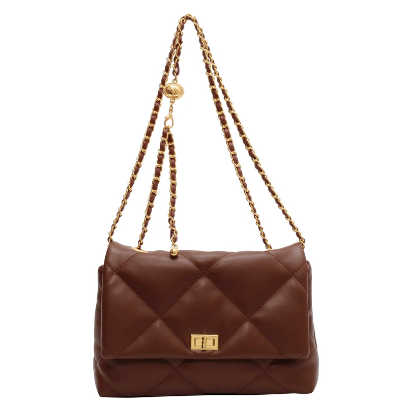 Bolso de cadena de diamantes popular de este año para mujer 2025 nuevo bolso cuadrado pequeño de todo fósforo de moda bolso de mensajero de un solo hombro de sentido avanzado