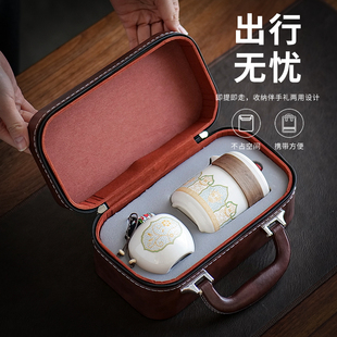 ✅ Travel Kung Fu Tea Set Small Set Portable Outdoor Single Camping Tea Drinking Equipment Ceramic Teapot Quick