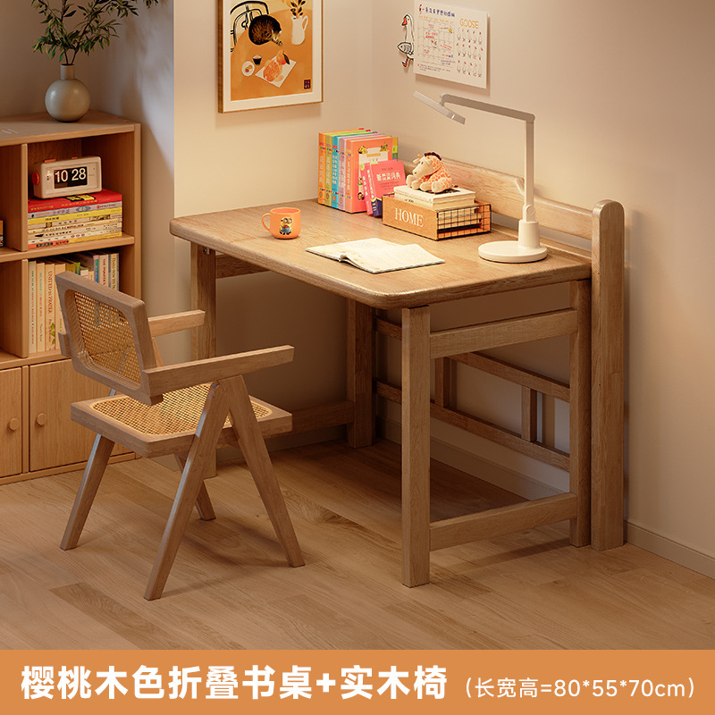 Escritorio plegable de madera maciza Dormitorio del hogar del estudiante Mesa simple Escritorio de escritorio junto a la cama Escritorio de estudio Escritorio de computadora Escritorio