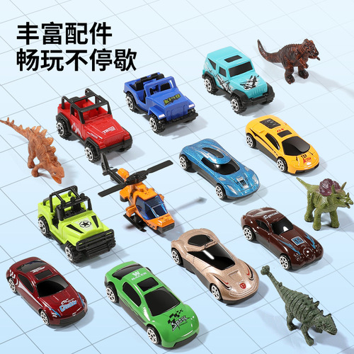 Boy's Dinosaur Toy Portable Storage Container Truck Model Set Car Alloy Car Children's Early Education Cognition