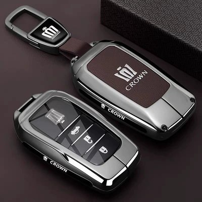 Suitable for Toyota Crown Static Rod/Key Bag - type-b-key-brown-leather-car-logo-buckle