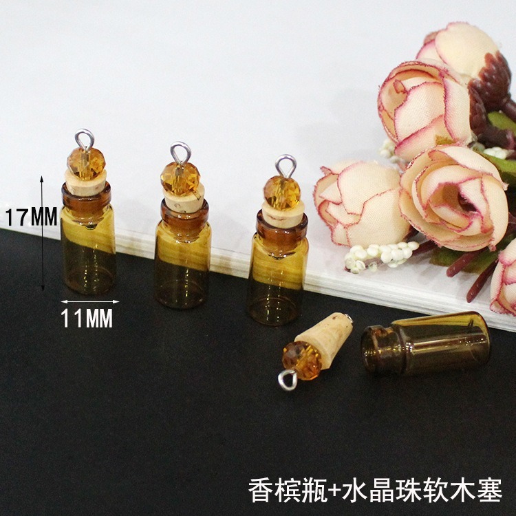 メーカー卸売りミニ透明コルク栓願い事瓶漂流瓶DIY手作り小型ガラス瓶ペンダント|undefined