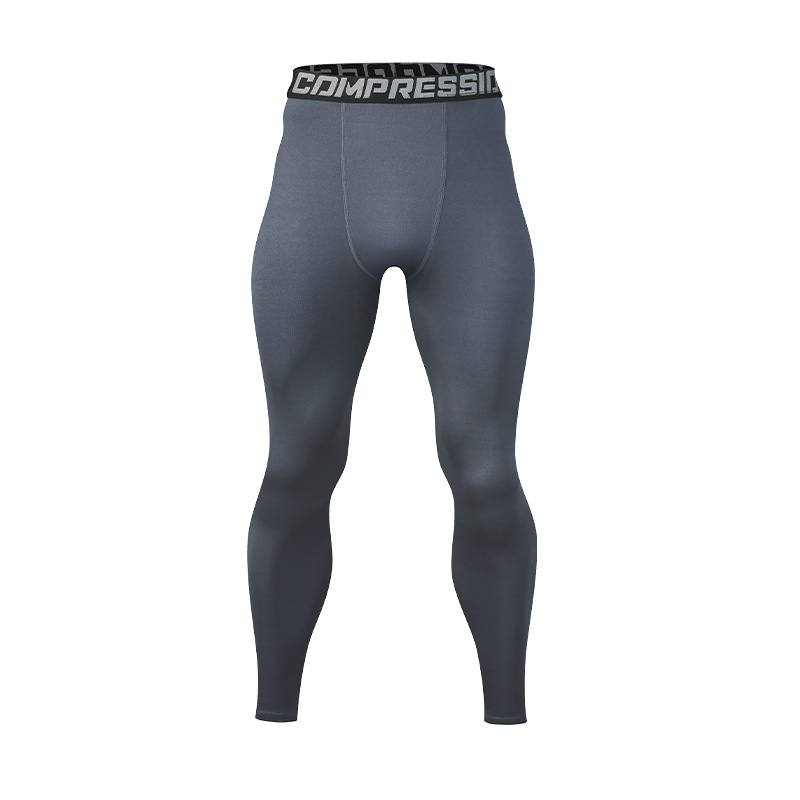 Personalizada malla gris, pantalones de secado rápido, pantalones deportivos de gimnasio para hombres, pantalones de alta presión elásticos, fábrica OEM