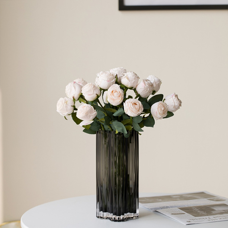 Umetna roža, posušena roža, žgani rob, šopek vrtnic, dnevna soba, dekoracija spalnice, plastična roža, svilena roža, lahka luksuzna dekoracija_voghion.com