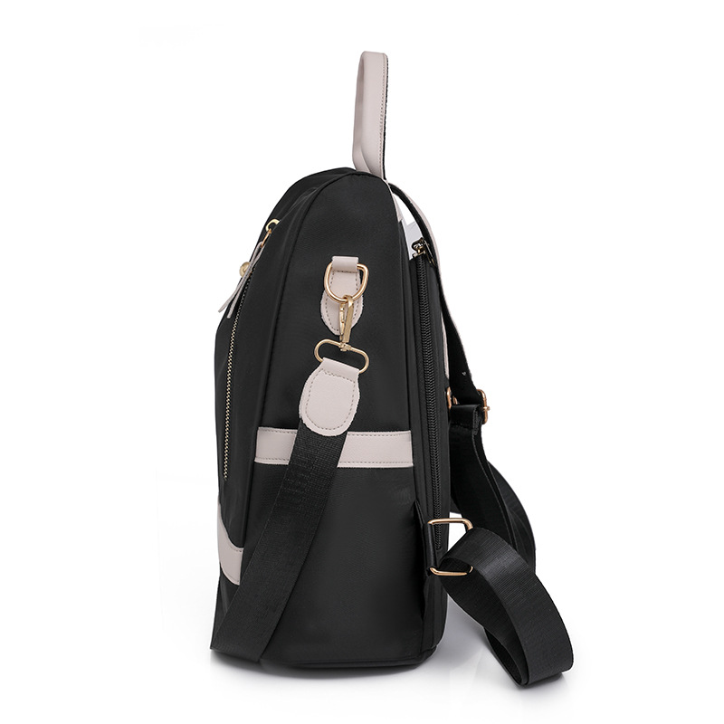 Mochila antirrobo de nailon para mujer 2023 nuevo estilo casual color de contraste para mujer mochila de moda color de contraste ligero marea
