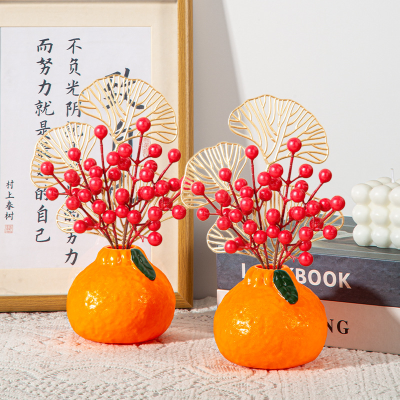 Factory Direct Sales Plastic Simulated Orange Vase, Water Green Basket, Hydroponic Flower Pot, Decorative Ornaments, High-Looking Pastoral Style