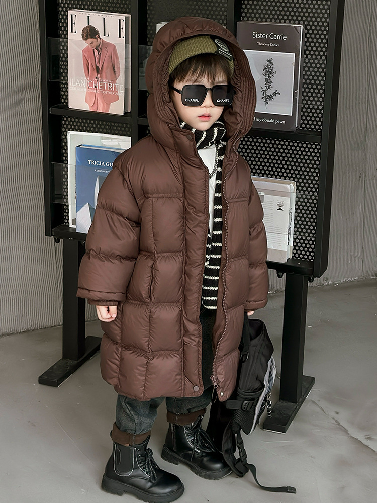 Children's long down jacket for boys