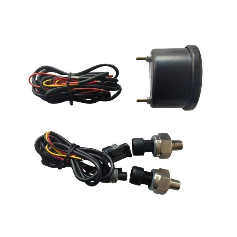 Cross-border applicable car, truck, and construction vehicle NPT1/8 modified digital dual-screen display set 52mm oil gauge