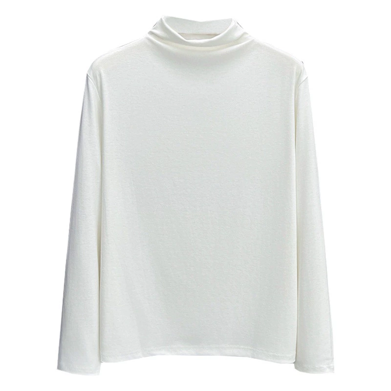 Весна и осень, новая подходящая ко всему Однотонная рубашка с коротким воротом и длинными рукавами в Корейском стиле, женская одежда больших размеров 4656