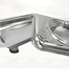 跨境不锈钢四脚炉带盖圆形餐炉酒店自助烤鱼炉可拆卸自助餐炉