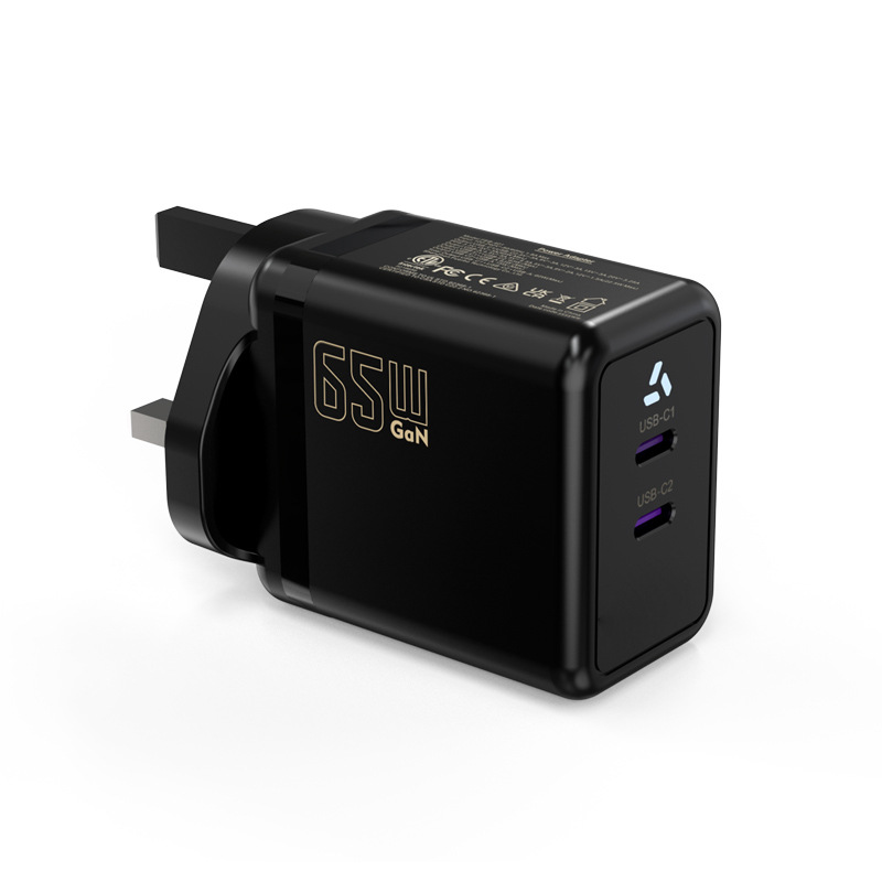 UKCA Certificado Cargador de 65W para Apple Series Notebook 2C Dual Port GaN PD Head Cargador