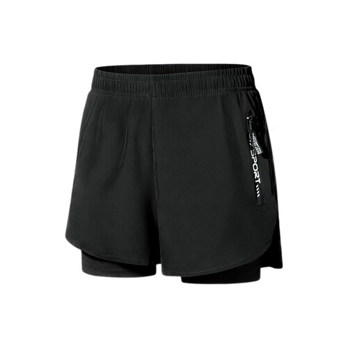 Sports running shorts men's quick-drying track and field marathon cycling pants basketball fitness lining fake two-piece three-piece pants summer