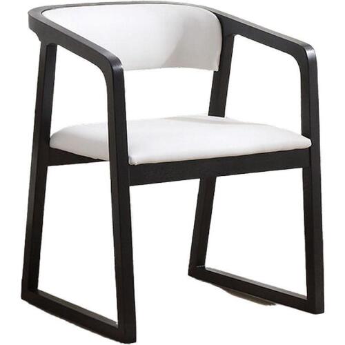 Solid wood dining chair Nordic home armchair creative backrest upholstered chair cafe restaurant bar leather art dining chair