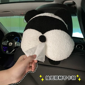 Panda Avtomobil Salfet Qutusu Qadın Cizgi Filmi Şirin Qoltuqaltı Salfet Qutusu Oturacaq Arxa Asma