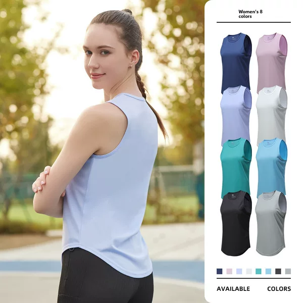 Summer women's sports fitness vest cross-border yoga running quick-drying sleeveless top marathon track and field vest